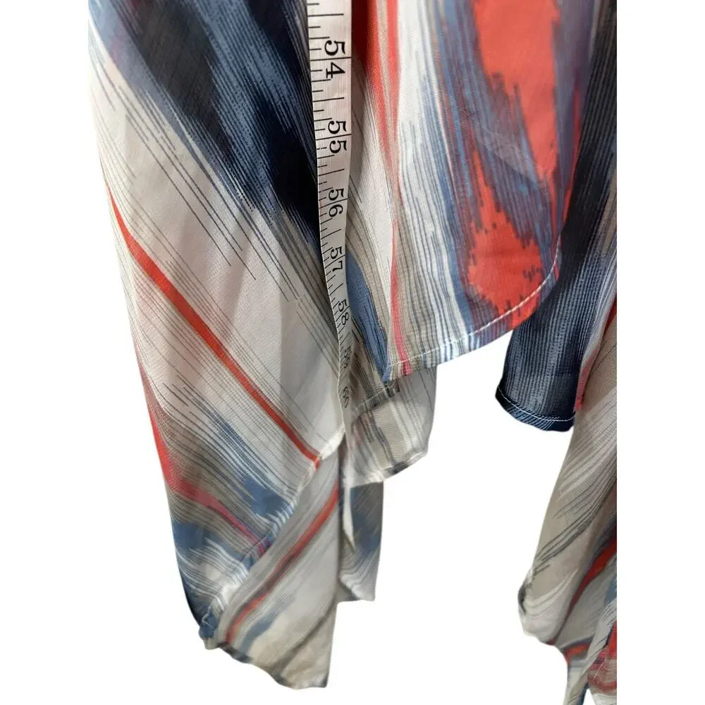 Fashion Nova Feels Like Destiny Maxi Dress Blue Combo Size 3X Asymmetrical - Picture 4 of 13